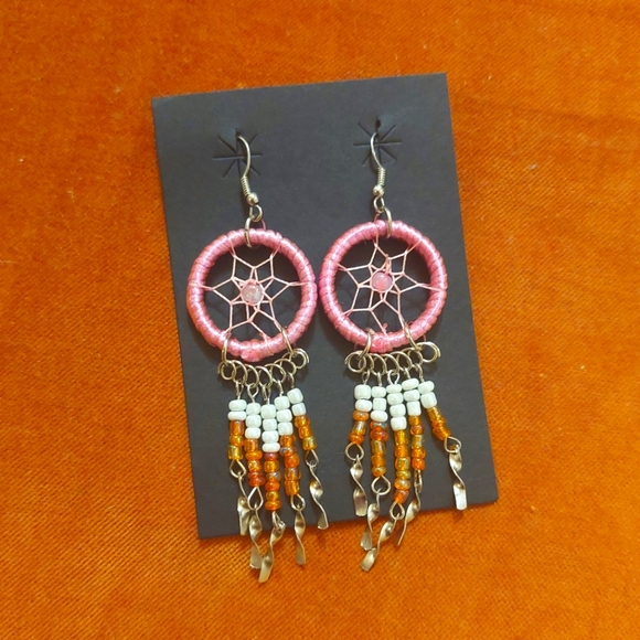 Handmade Navajo Dream Catcher Earrings - Picture 1 of 2